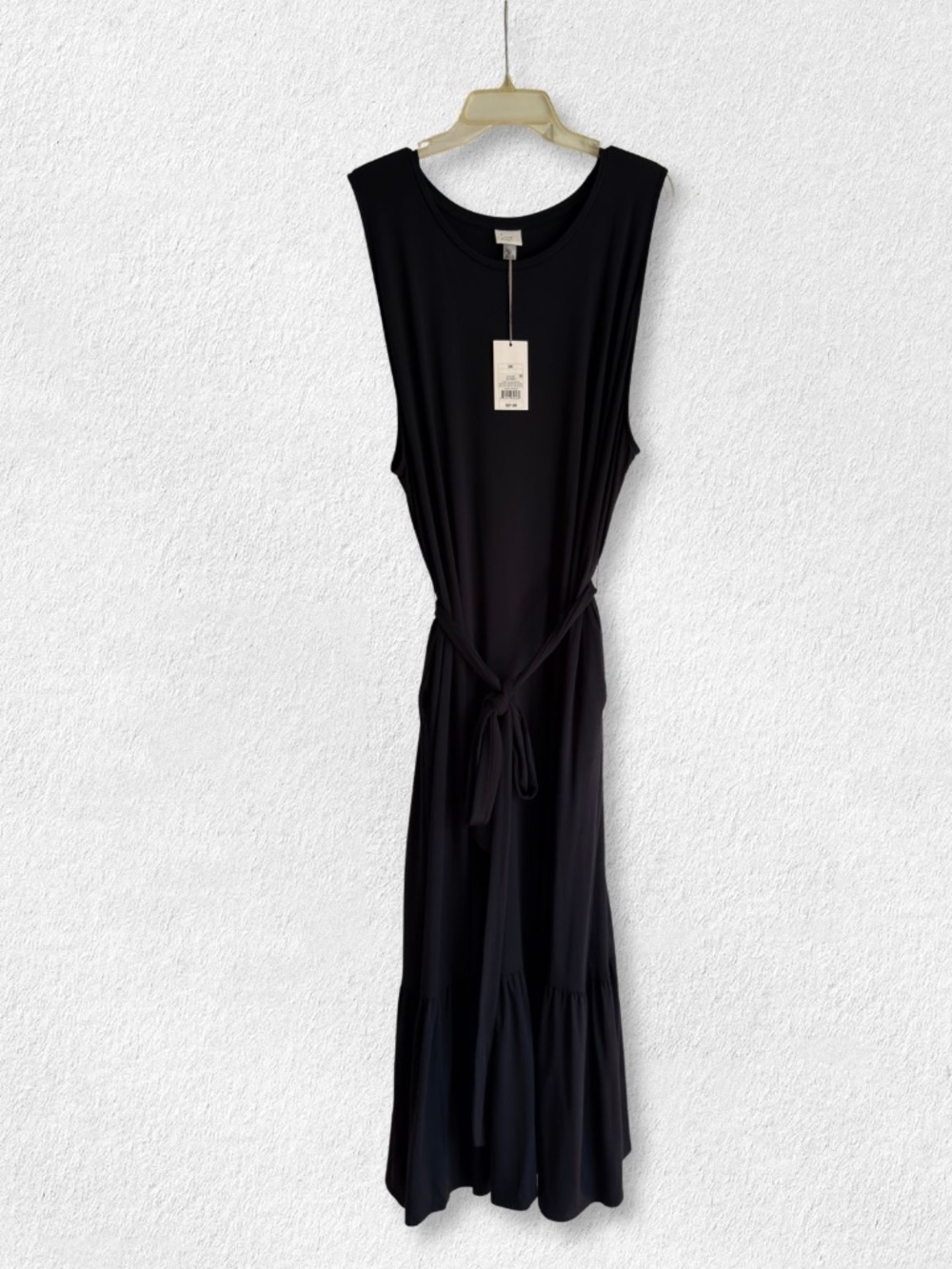 NWT - A New Day Black Tiered Ruffle Maxi Dress Pockets Stretch Plus Size 3X